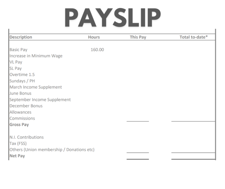 Payslip Payroll Accountant Malta